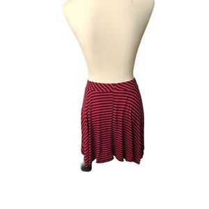 SO striped red and black jersey knit skater skirt